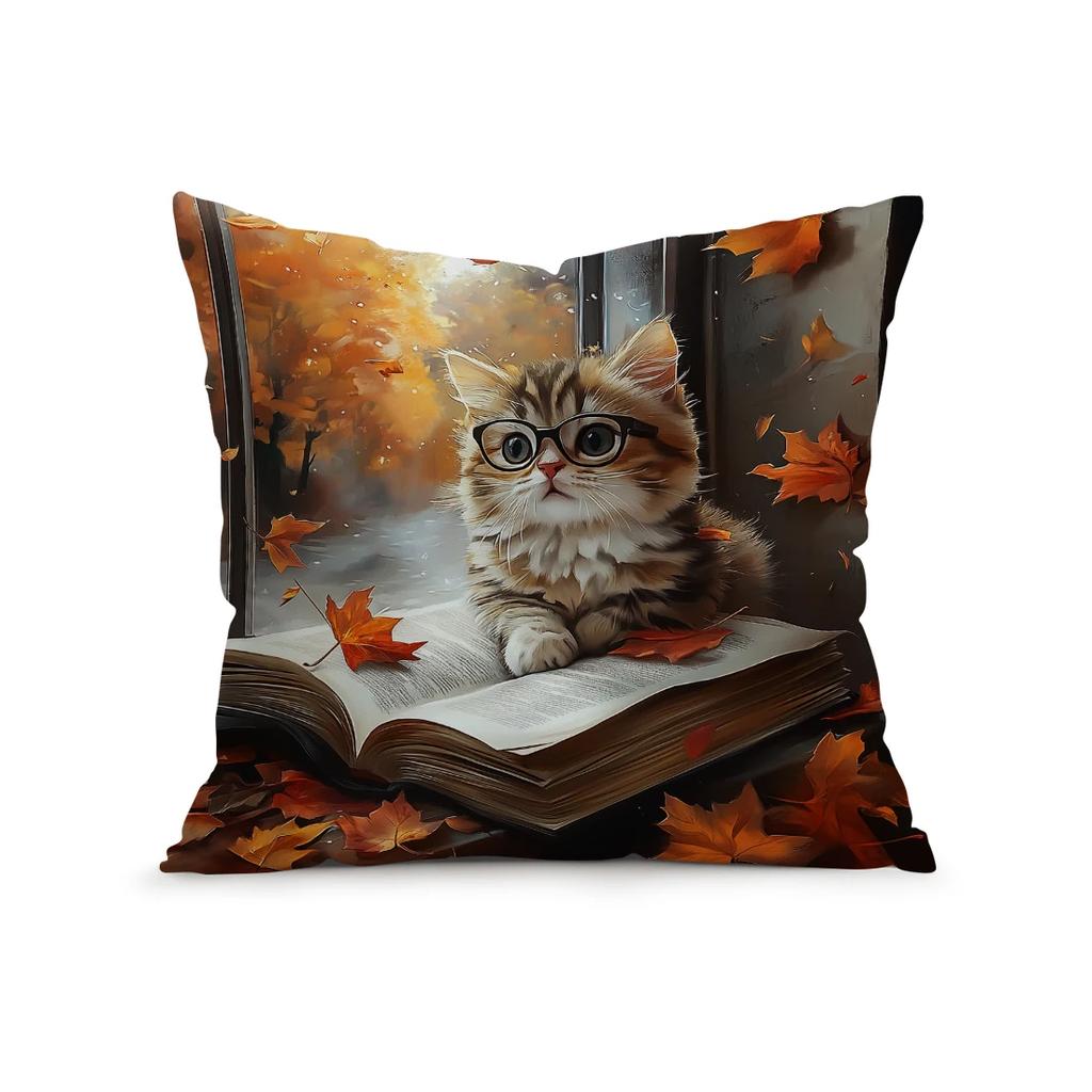 Window Sill Cat Pillowcase Cushion Polyester 45x45cm Throw Pillow Cover Sofa Chair Bed Cushion Cover Pillowslip Home Decor