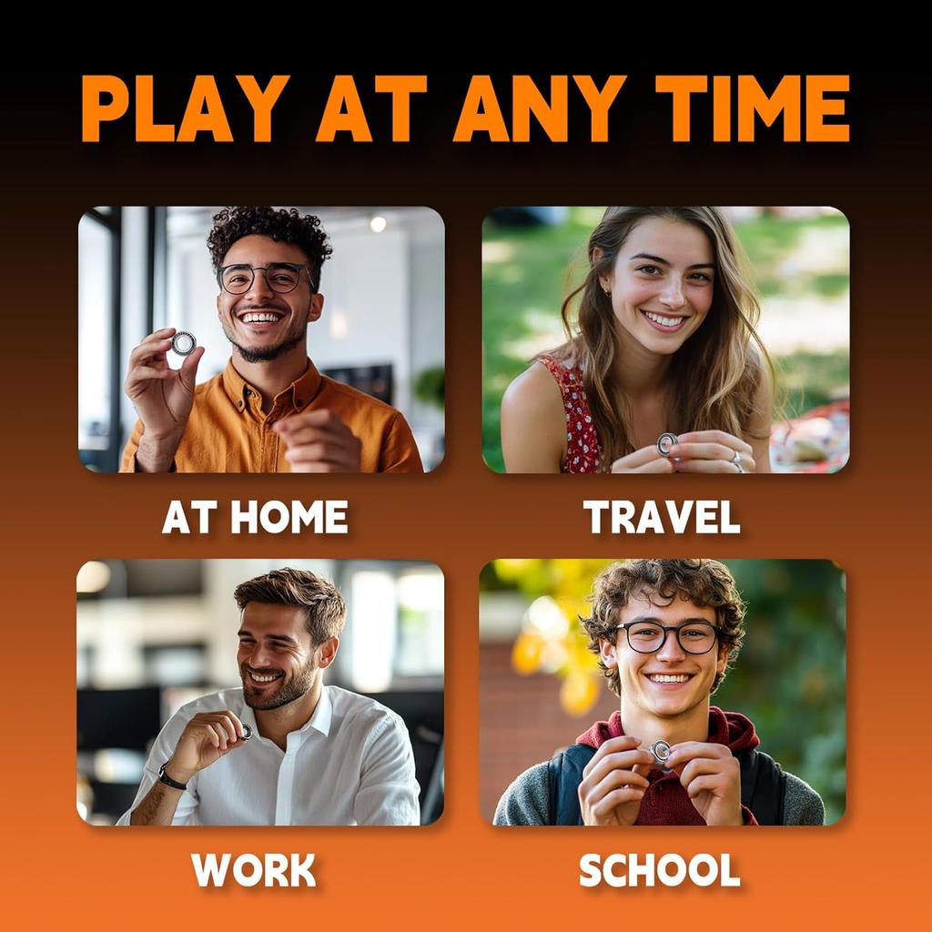 Fidget Spinner for Stress Relief, DIY Magnetic Fidget Ring with Engaging Sounds, EDC Stainless Steel Toys, Perfect for Work, Study, Waiting Etc.