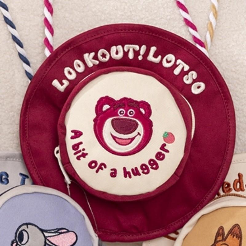 Sun Cute Canvas Hat Crossbody Bag With Lotso Nick Design Embroidery