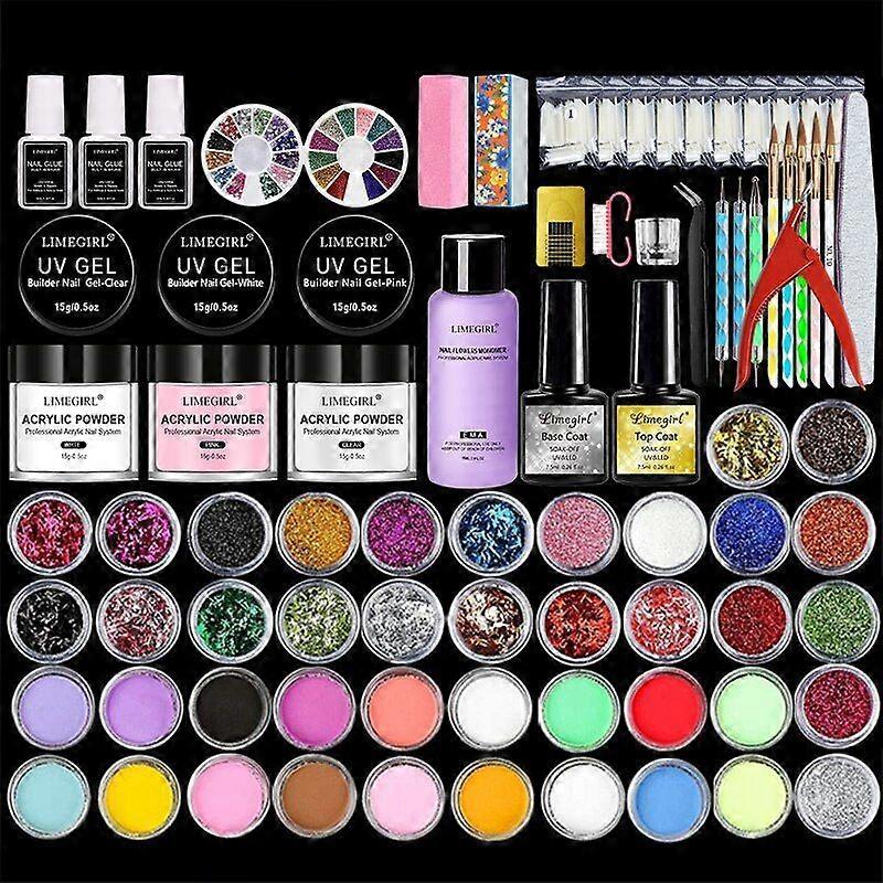 Acrylic powder Set Nail Kit 3 Colors Carving Nail Art Gel For Extension Manicure Tools Set