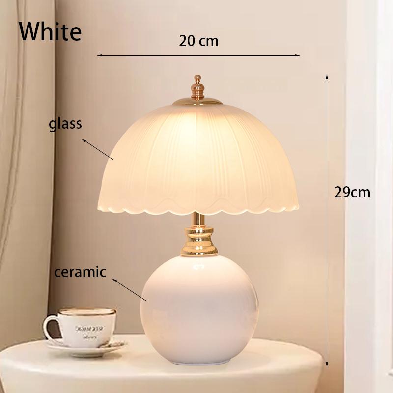 Modern Ceramic Glass Desktop Book Lamp Bedroom Bedside Table Lamp Light Luxury Atmosphere Children s Room Princess Table Lamp USB белый