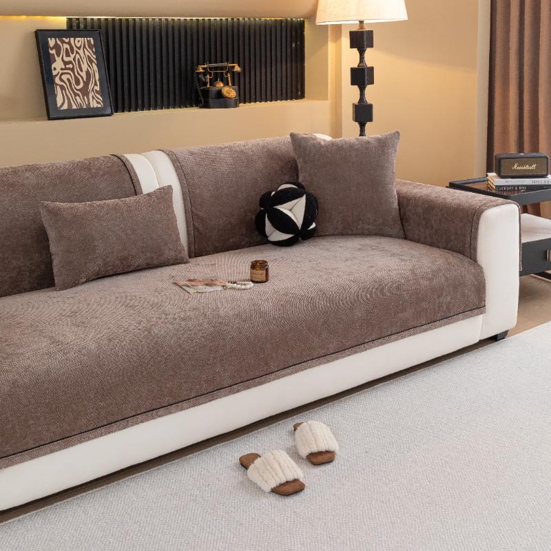 Jednokolorowy Pokrowiec na Sofę Odporny na Ścieranie Antypoślizgowy Ochraniacz na Kanapę Domowy Antypoślizgowy Pogrubiony Pokrowce Mata na Mebel Wystrój Domu