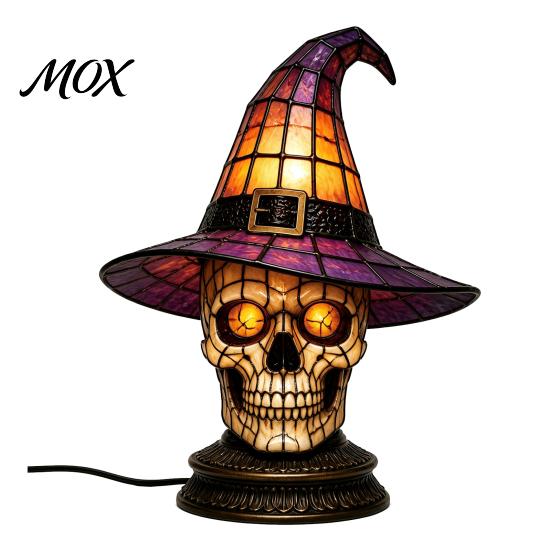 Luce Notturna Decorativa di Halloween Gatto Nero Cappello da Strega Lampada da Tavolo, con Luce Viola Onirica, Ornamento Gotico Estetica Oscura Ornamento Retrò, per Camera da Letto