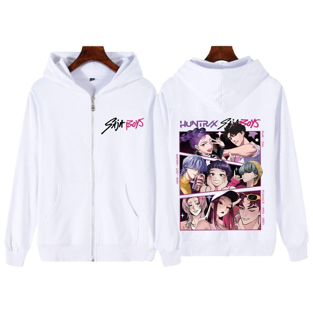 Kpop Demon Hunters Saja Boys Εκτύπωση Φούτερ με Φερμουάρ Άνδρες Γυναίκες Μόδα Casual Αισθητικό Oversized Μακρυμάνικο Harajuku Ζακέτα με Φερμουάρ