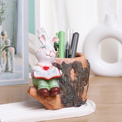 Easter Reading Bunny Resin Fleshy Flower Pot Decoration Garden Gardening Courtyard Home Decoration