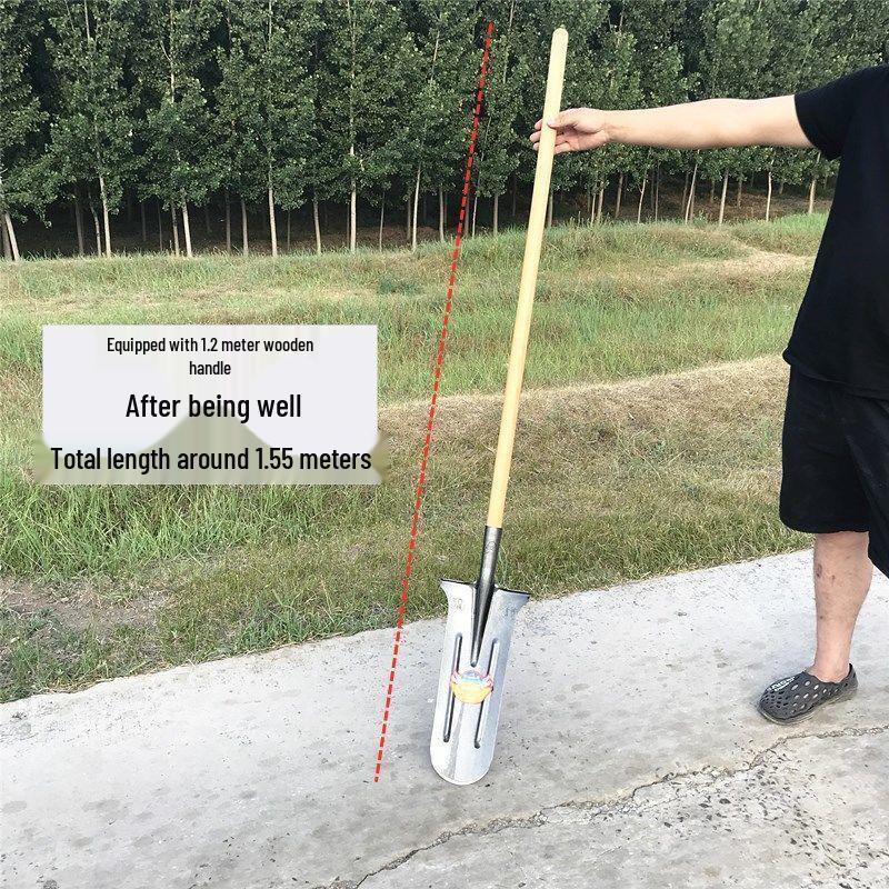 All-Steel Manganese Deep Digging Shovel - Ideal for Planting, Trenching, and Agriculture