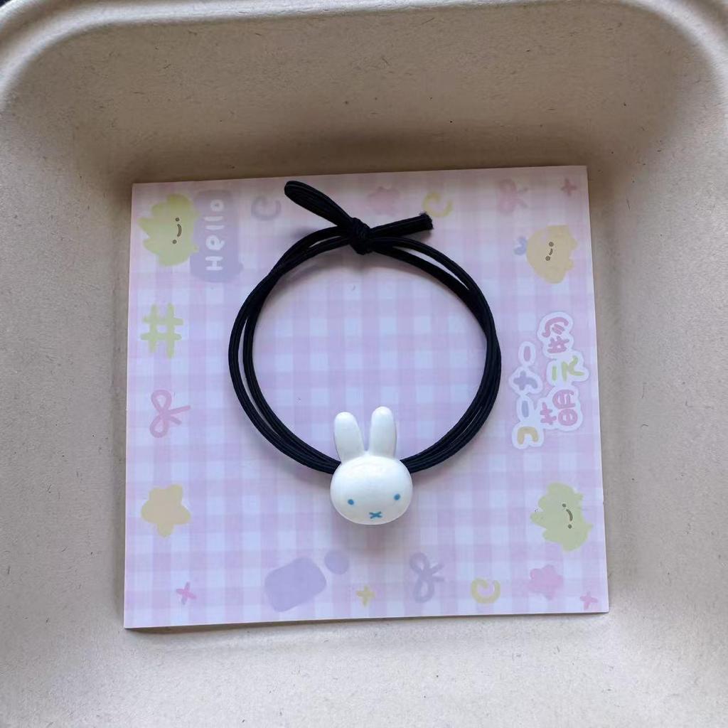 Miffy Cartoon Bestie Elastische Haargummis - Süße Mori Girl Haarringe und Haargummis