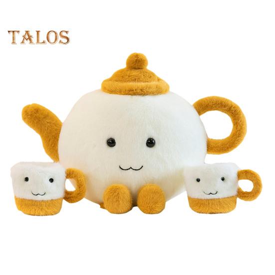 

Чайный набор в виде куклы-чайника, мягкая игрушка для девочек, ролевые игры, плюшевый набор с 1 чайником и 2 чашками для чая, тематический игровой набор для чаепития, подарок для детей на Рождество 1 Set жёлтый