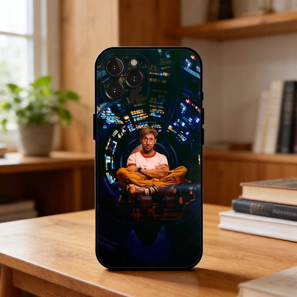 Funny Ryan Gosling Rapper Phone Case For iPhone17,16,15,14,13,12Plus,Pro Max,XS,5G Soft Silicone Black Cover