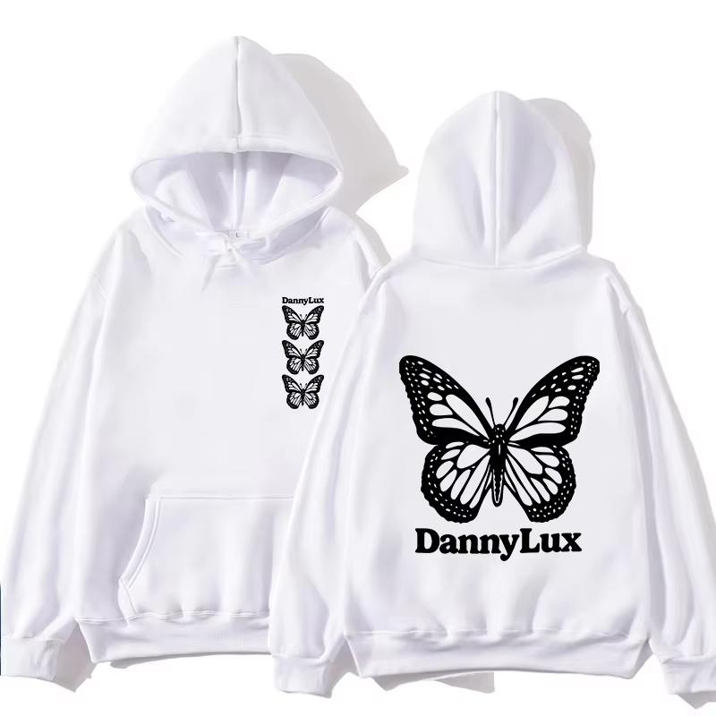 Autumn/Winter Korean Dannylux - Men's and Women's Long Sleeve Butterfly Pattern Hoodie Fashion Hip Hop Clothing New Sportswear