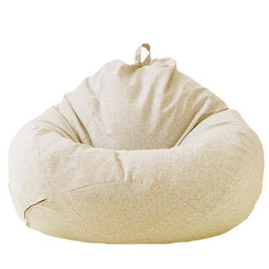 Children's Cotton & Linen Bean Bag Chair and Footrest Cover Set