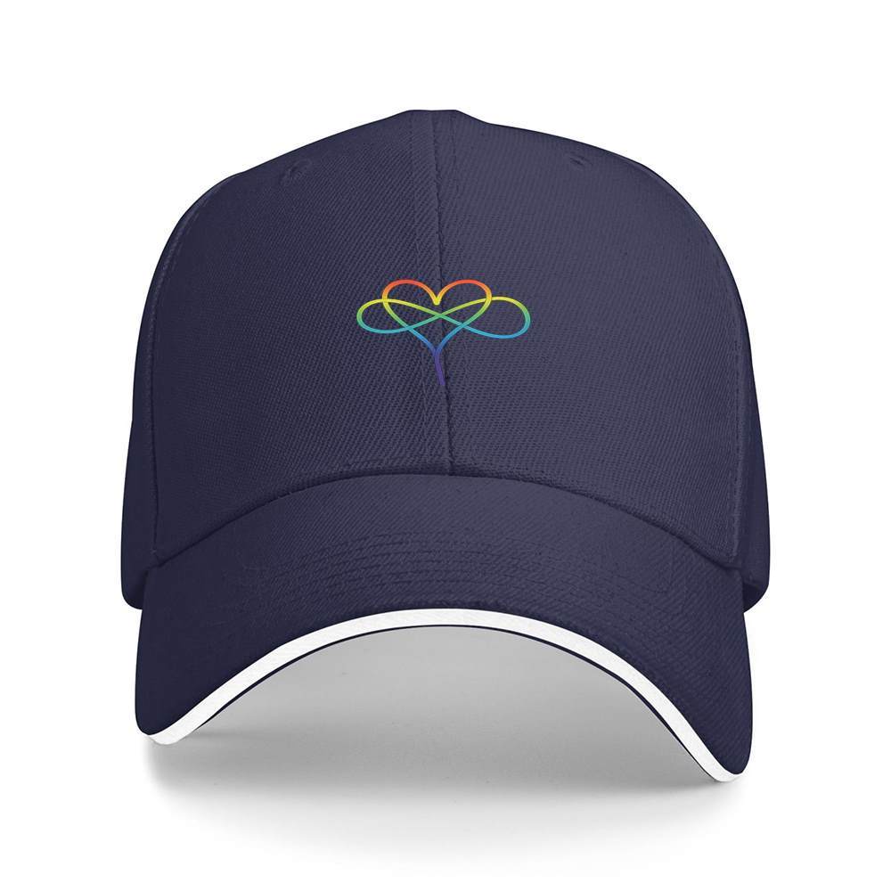 Rainbow Infinity Heart Baseball Cap Polyester Adjustable Adult Unisex Casual Gift