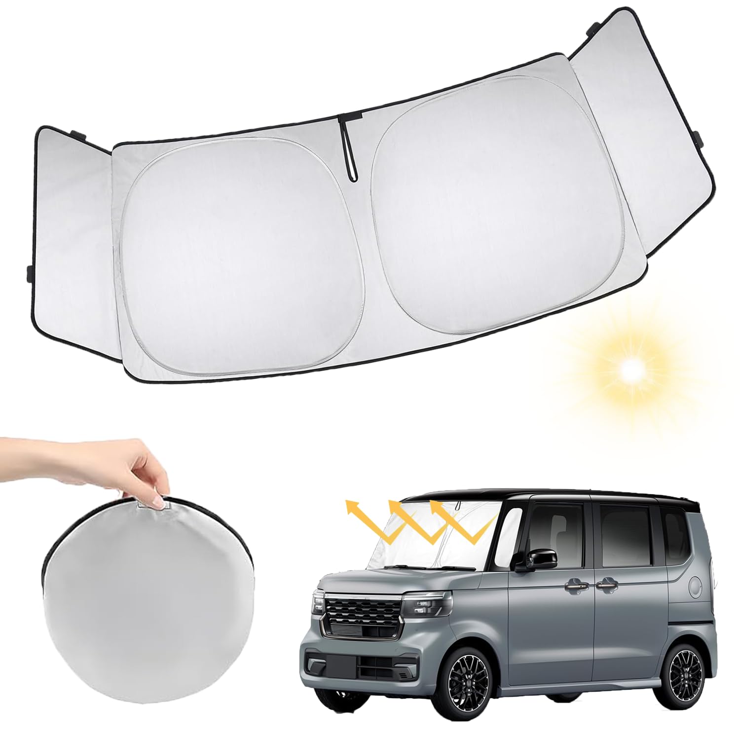 

Wincar Honda Custom Type Ветровое стекло Эксклюзивный солнцезащитный козырек с сумкой для хранения Солнцезащитный козырек Блокировка Изоляция Новый солнцезащитный козырек NBOX Custom Аксессуары NBOX JF5