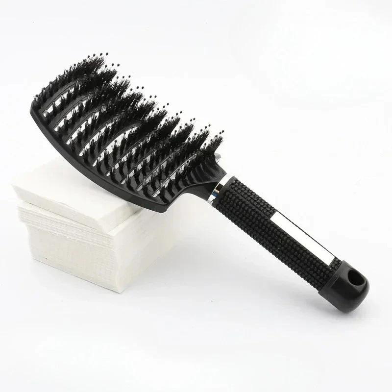 Women Magical Brush Detangler Detangling Boar Bristle Hair Brush Arched Design