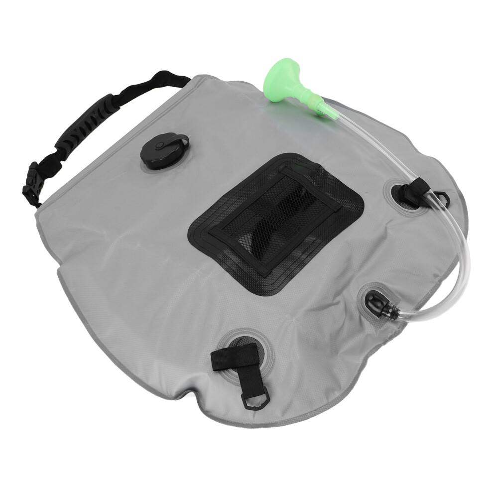 20L Solar Camping Shower Bag with Switchable Head Gray for Hiking & Beach