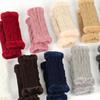 Purple Warm Fur Gloves for Autumn and Winter Thick Velvet Gloves Short Knitted Plush Sleeve with Gloves
