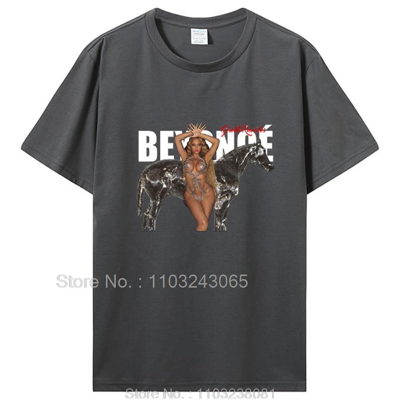 Retro Beyonce Renaissance Printed TShirt Pop Singer New Album Tshirt For Fans Cotton Unisex Women Unisex Tops Tee Streetwear