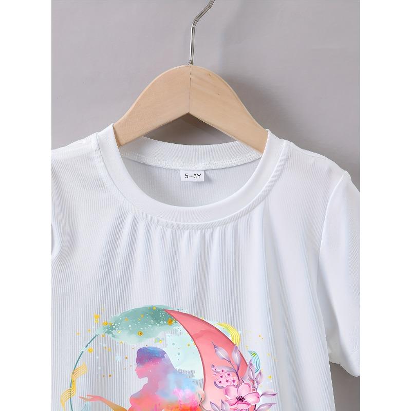 Kids Summer Short Sleeve "Mermaid" Print T-Shirt