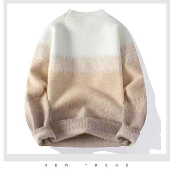 2025 Herren Winter Nerz Samt Vogelscheuche Strick Rundhals Pullover