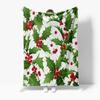 TU Festive Holly Berry Throw Blanket Cozy Christmas Decor Holiday Home Accent Warm Soft Plush Bedspread Couch Cover Gift