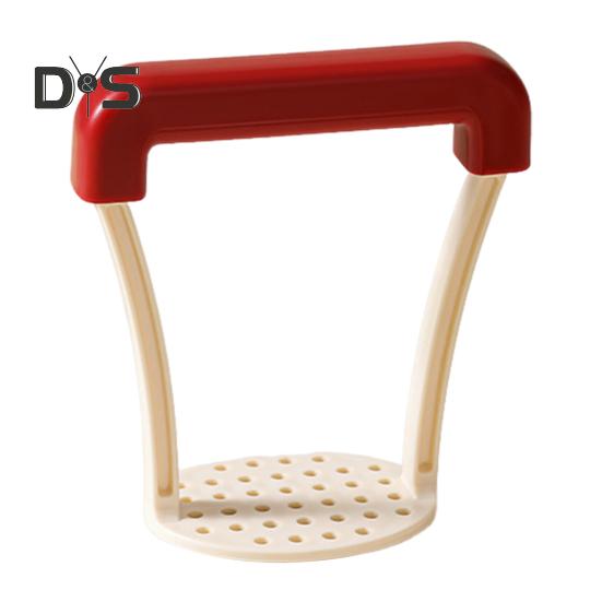 

Картопледавка з ергономічною ручкою Ручний прес для картоплі Стільниковий круглий отвір Прес для пюре Багатофункціональний кухонний інструмент для бобових овочів червоний