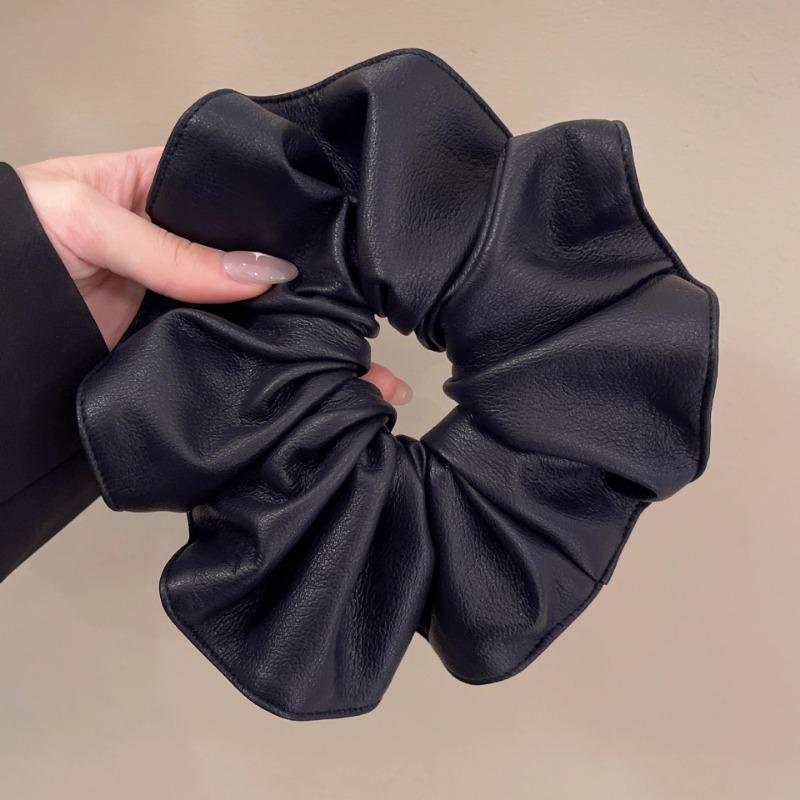 Large Leather Large Intestine Hair Band Leopard Print Retro Hair Tie Hair Tie and Hair Accessory