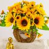 Silk Sunflower Bouquet: Living Room & Dining Table Floral Decor