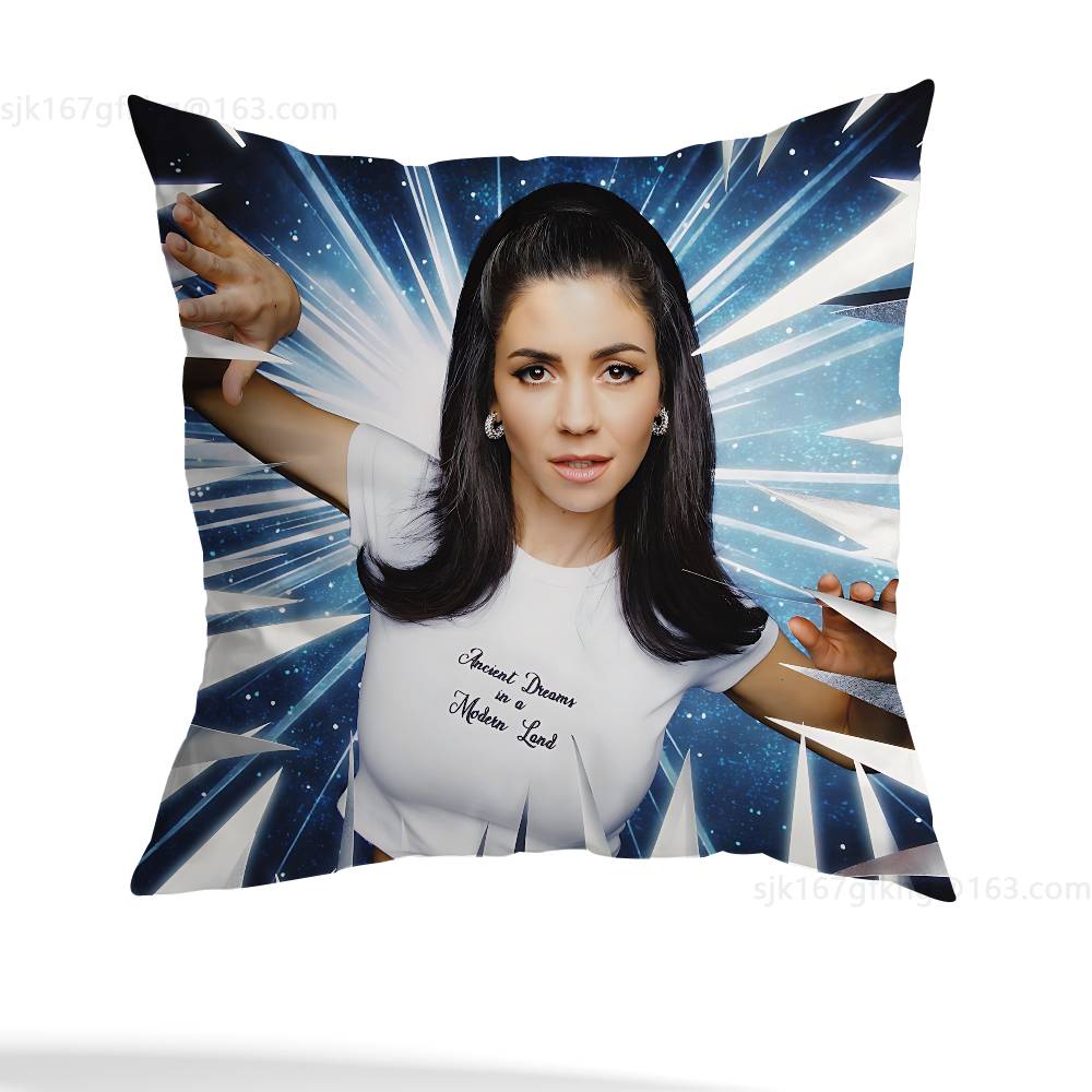 Marina Pillow Case Square Double-Sided Printing Short Plush Sofa Cushion Cover Bedroom Bedside Pillow