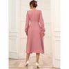 2022 Puff Sleeve Belt V-Neck Large Skirt Women's Dress