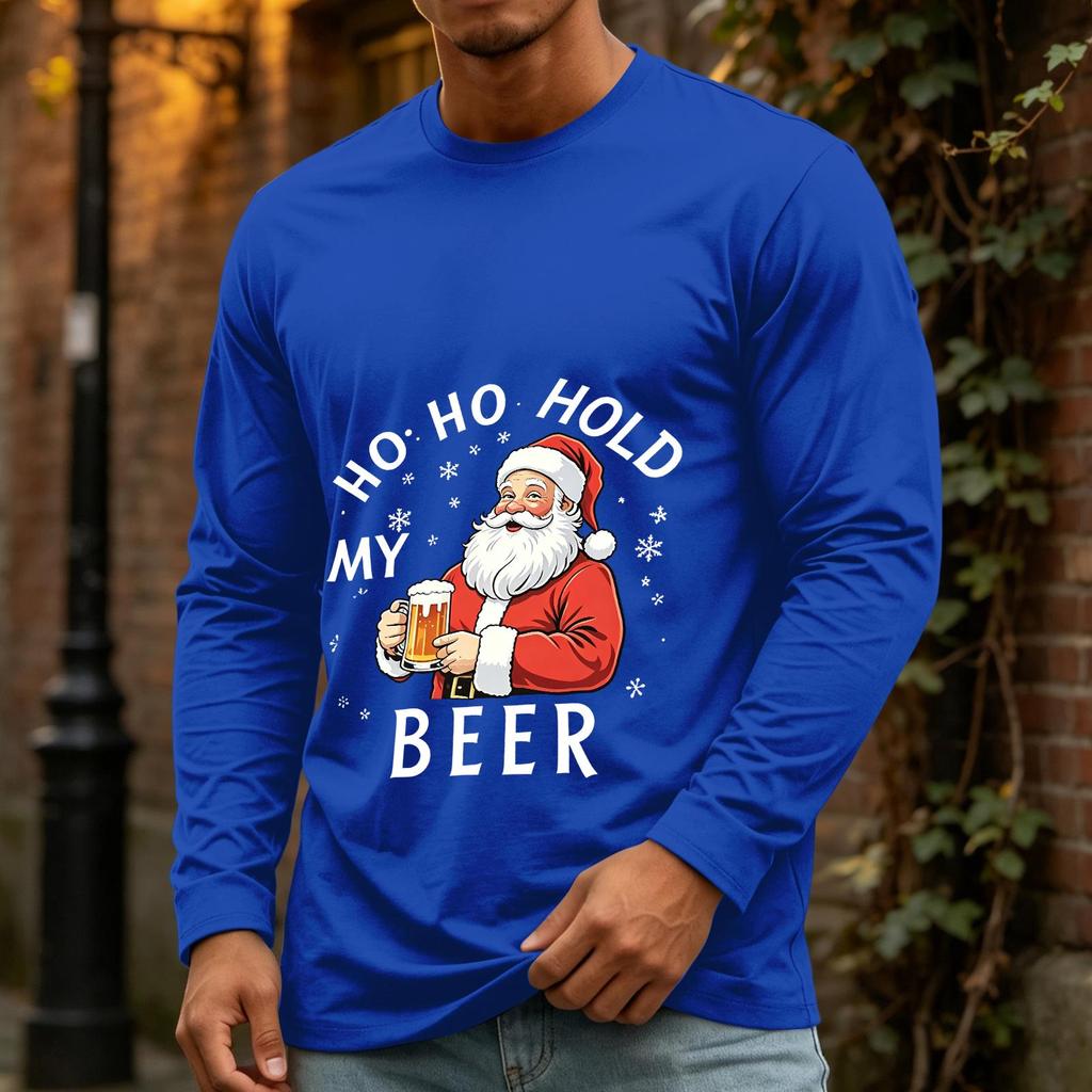 Men's Christmas Casual Long Sleeve Neck T-Shirt