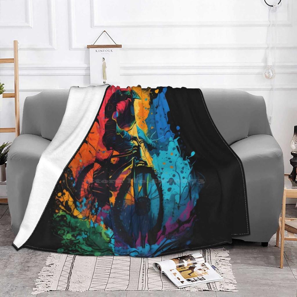 Mtb Mountainbike Downhill Kunst Niedriger Preis Neuer Druck Neuheit Mode Weiche Warme Decke Mtb Radfahren Fahrrad Downhill Radfahrer