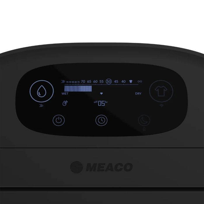 Déshumidificateur MeacoDry Arete® Two 12L, appli mobile, silencieux, filtre HEPA, séchage rapide, faible conso, 1–3 pièces
