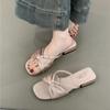 Fashion Bow Chunky Summer Shoes New Sexy High Heels Women Slippers Sandals Designer Flip Flops Open Toe Party Pumps Slides Zapatos Mujer