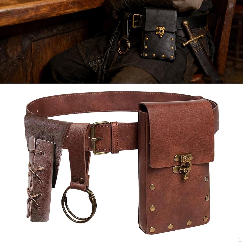 Medieval Knight Belt Set Pirate Cosplay for Adults Carnival
