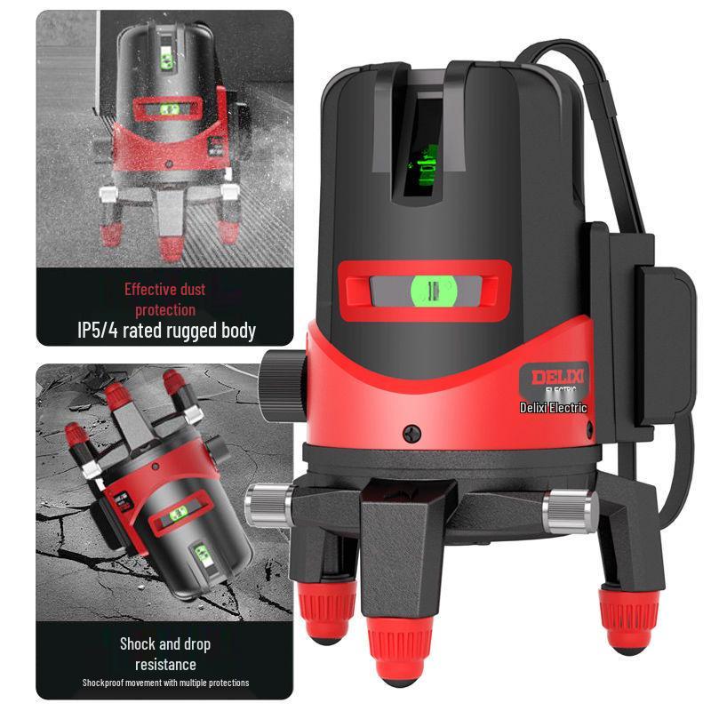DELIXI High Precision Green & Blue Light Laser Level (2 & 5 Line) for Outdoor Use
