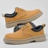 New leather men's casual leather shoes thick-soled big head tooling shoes men's low-top