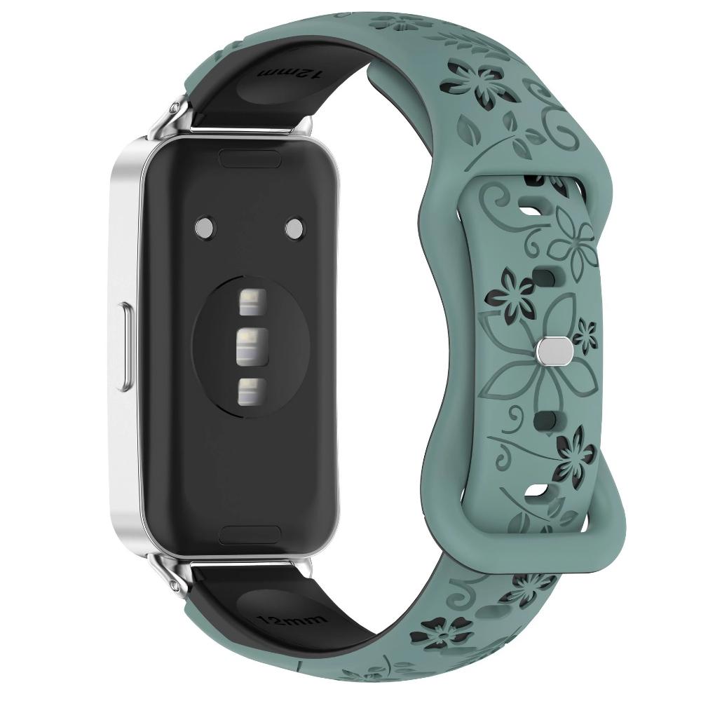Women Silicone Flower 3D Engraved Strap for Huawei Band 10 9 8 Breathable Comfortable Bracelet Wristband for Huawei Fit4 Fit3 Fit2 Correa Accessories