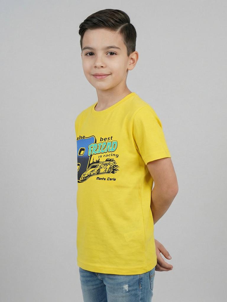MONTE CARLO Boy Regular Fit Yellow-Sky Tshirt