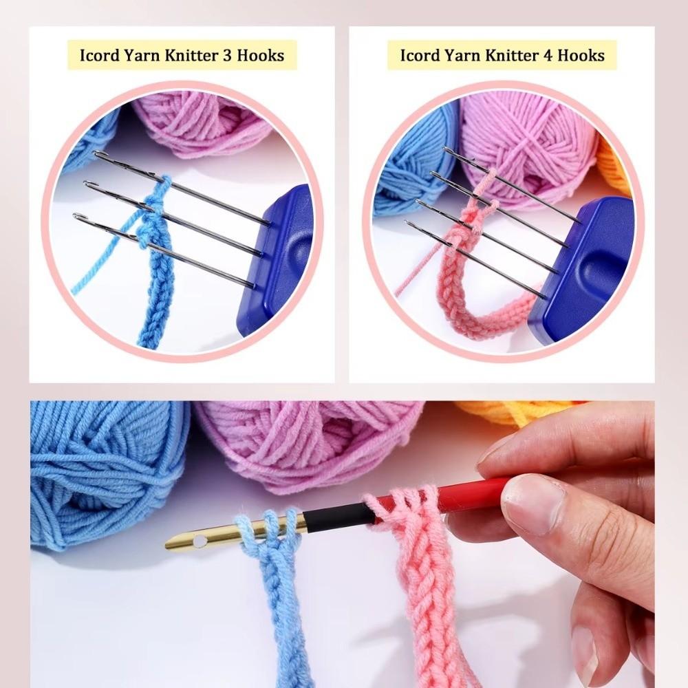 Creative 3/4 Latchs Hook Crochet Hooks Ergonomic Grip Portable Latch Hook Tool Knitting Needle Knitting Projects