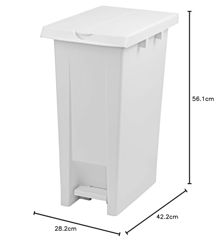 Pearl Metal, Made in Japan, Double-Door Trash Can, White, Pedal Pail #37, Captain Stag UW-1515, 37L
