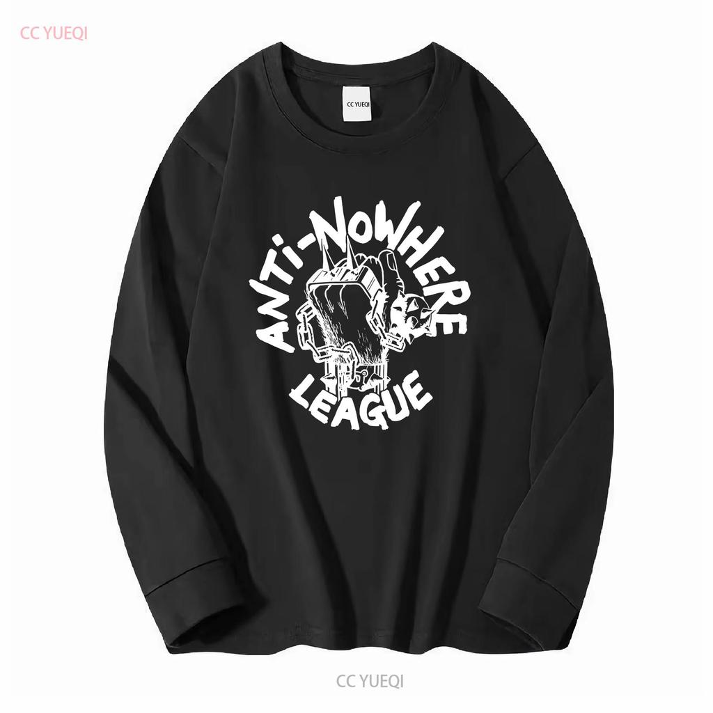 VINTAGE 80s ANTI NOWHERE LEAGUE PUNK ROCK HARDCORE TOUR CONCERT PROMO T SHIRT long sleeves vintage Washed Top For Everyday Wear