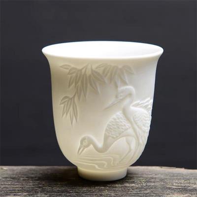 Keramik Drache Phoenix Teetasse Zen Jade Porzellan Wasserbecher Kreative geprägte kleine Teeschale Master Cup Trinkgeschirr