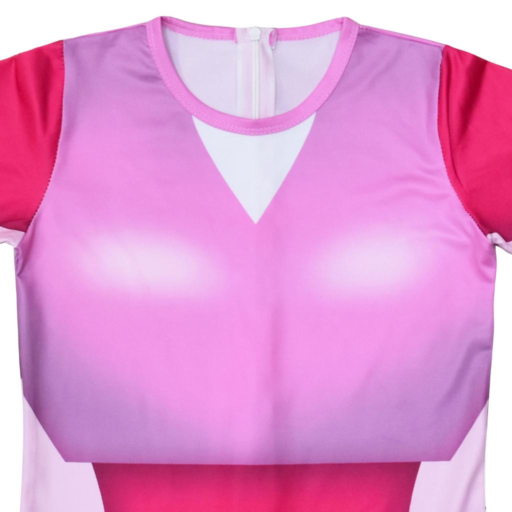 Dziewczęcy Różowy Kombinezon Fnaf z Nadrukiem Ptaszka Maska Rękawiczki Strój dla Dzieci Boże Narodzenie Halloween Cosplay Przebranie Kostium