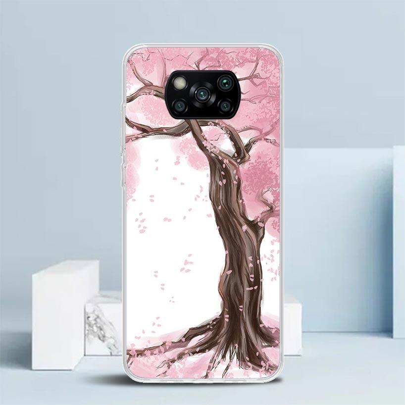 Cherry Blossom Tree Phone Case For Xiaomi Poco F7 Ultra X5 X6 X7 Pro M7 Redmi 15C 15 13C 13 12C 12 10C 10 10A 9 9C 9A 9T Cover P