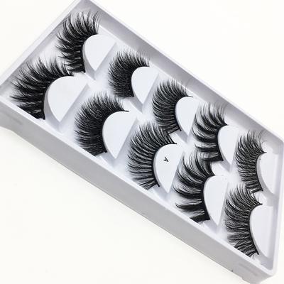 New Product 5d Chemical Fiber False Eyelashes 5 Pairs Thick Natural Curling Eyelashes