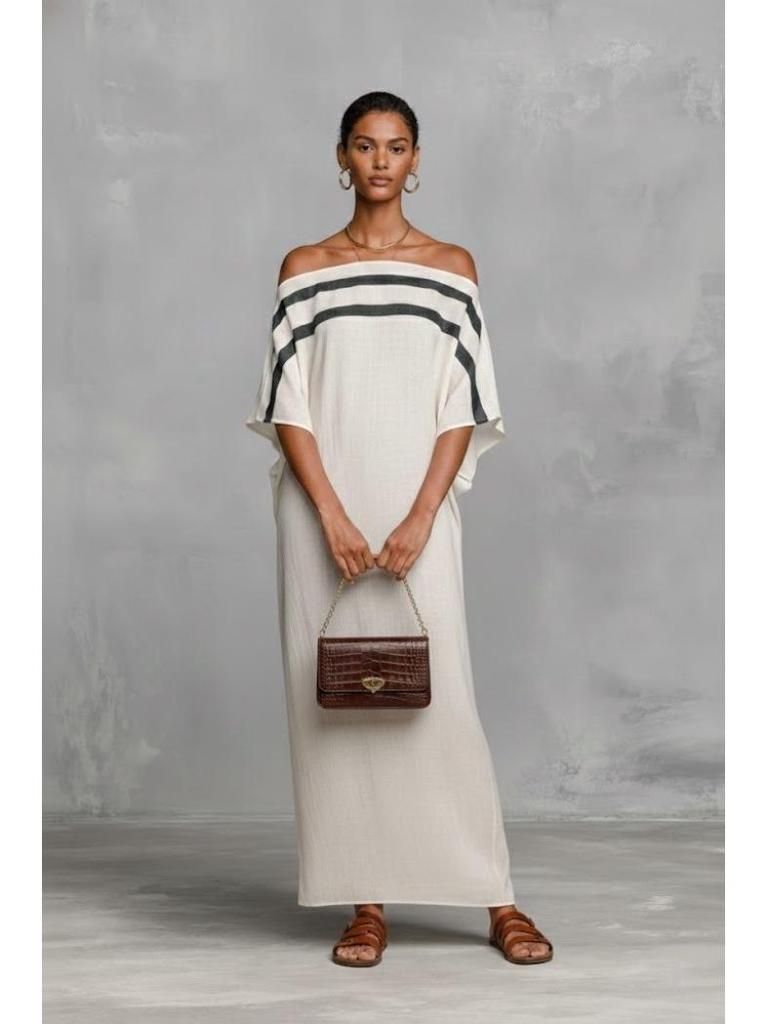 European Summer One-Shoulder Batwing Sleeve Maxi Dress for Women