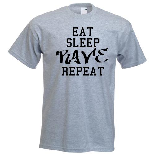 Eat Sleep Rave Repeat Dj Music Festival Party Cool Uni Slogan Printed TShirt 2XL