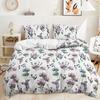 3D Plant Pattern Down Duvet Cover Bedding with Floral Pattern Bedding Set for Men and Women, Single Double Bed, Queen Size Gift