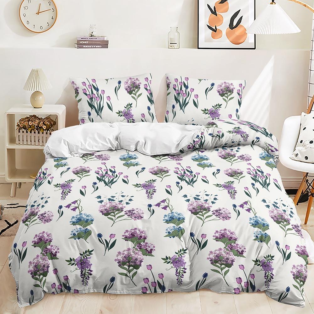 3D Plant Pattern Down Duvet Cover Bedding with Floral Pattern Bedding Set for Men and Women, Single Double Bed, Queen Size Gift