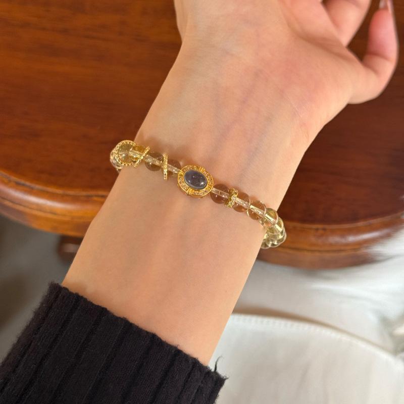 

Браслет из цитрина в форме шара Zir*****val, браслет с средневековым винтажным темпераментом, ретро высококачественная бижутерия.